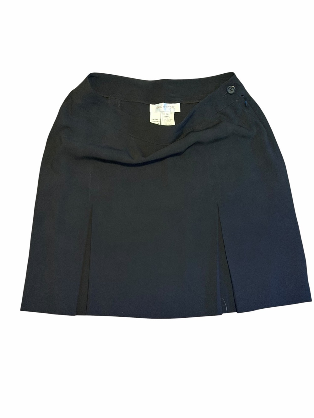 Jones New York Black Mini Skirt with Front Pleats Size 14 Women’s